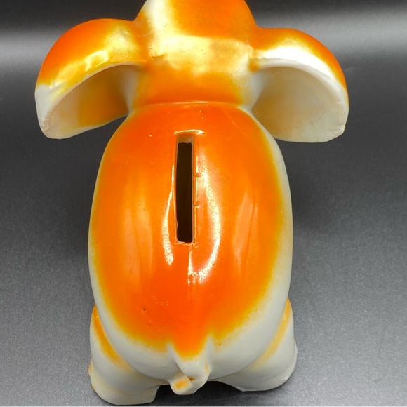 Vintage Antique Estate Made In Japan Orange Elephant Piggy Bank H in Diamond - Picture 7 of 11